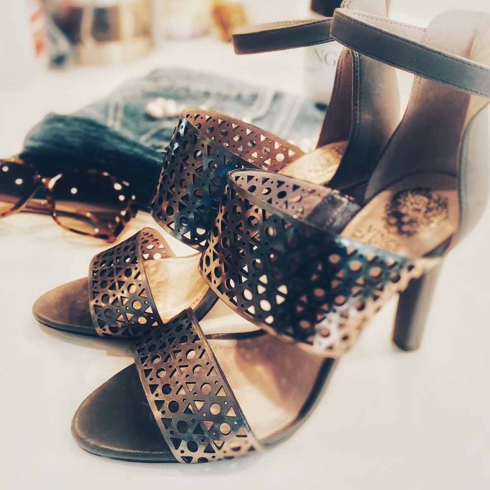 Vince Camuto Bronze High Heeled Sandals